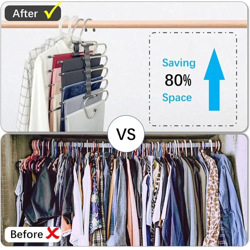 Space-Saving Silver Pants Hanger